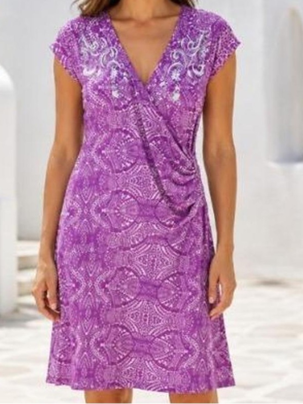 NWOT Athleta Nectar Faux Wrap Dress Purple Size Large